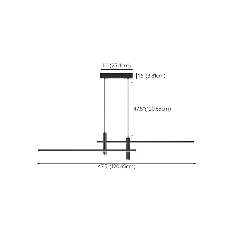 Simplicity Linear Metal Ceiling Pendant Light for Dining Room