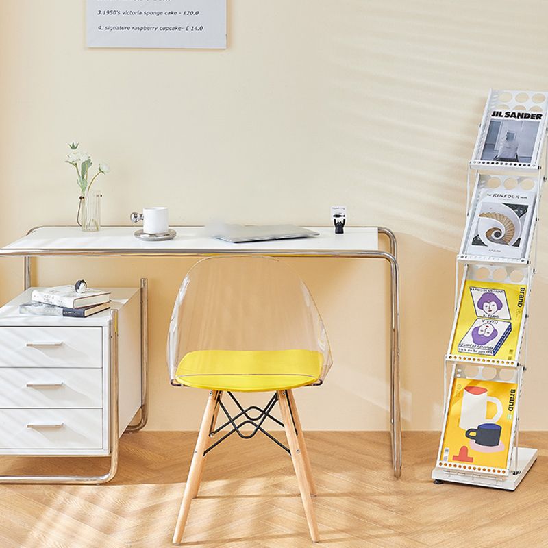 Metal Closed Back Shelf Bookcase Contemporary Folding Book Shelf