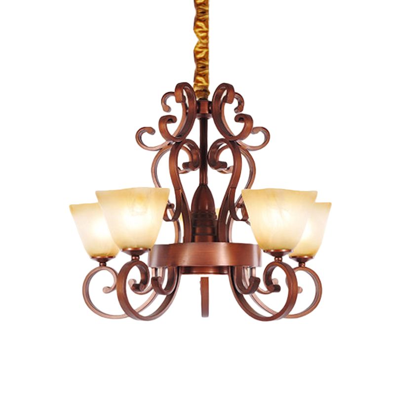 Lampadario a pendente a 9 tradi a pendente trapezoide rustico vetro appeso a soffitto con braccio in ottone in ottone