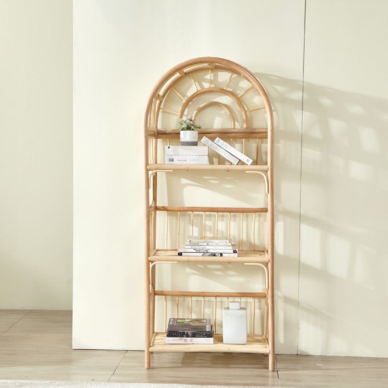 Contemporary Bamboo Bookcase Home Standard Bookshelf in Natural