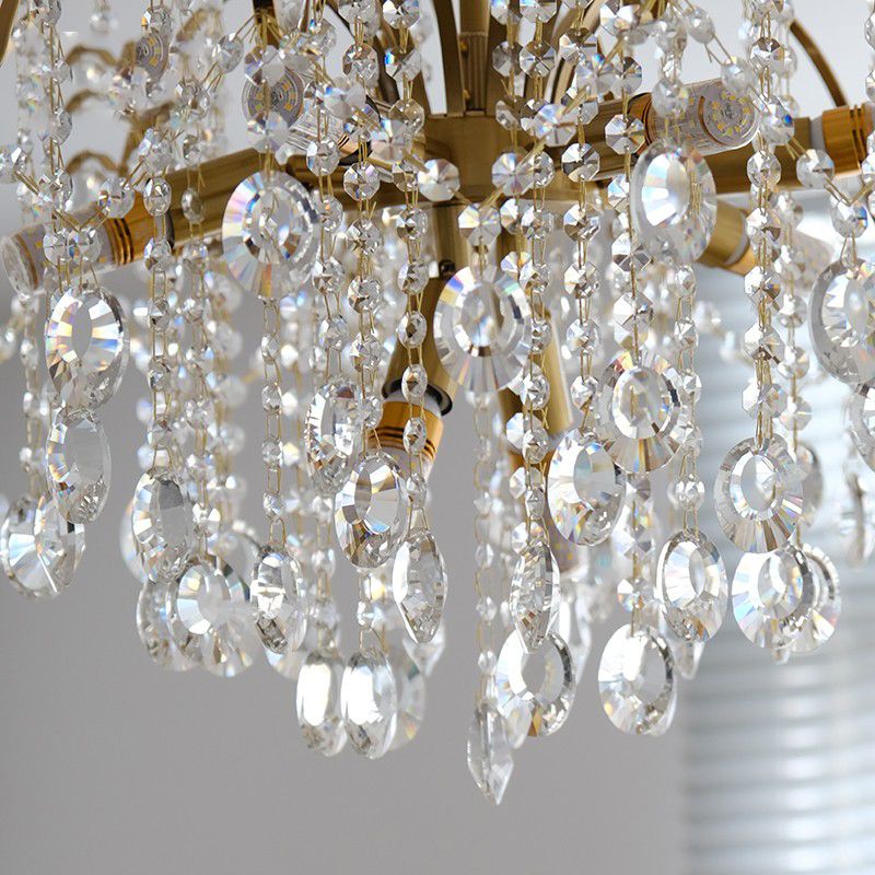 American Style Branch Chandelier Crystal 6 Lights Hanging Light for Bedroom