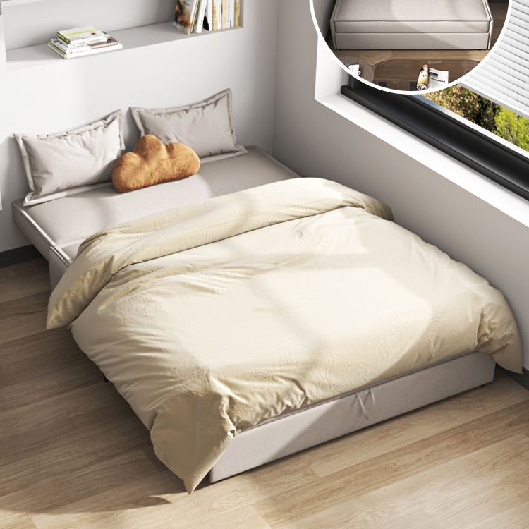 Gray Faux leather Sleeper Sofa 34.64" Wide Armless Sofa Bed with Upholstered