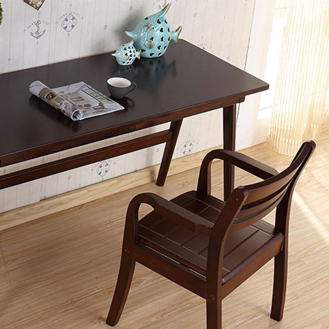 Sillón de comedor tradicional con respaldo de escalera de madera, sillón de comedor individual