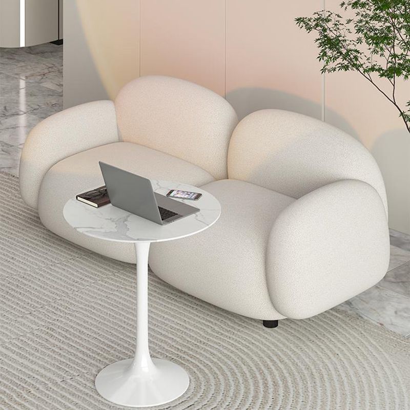 Contemporary Stain Resistant Settee Recessed Arm Sofa for Living Room