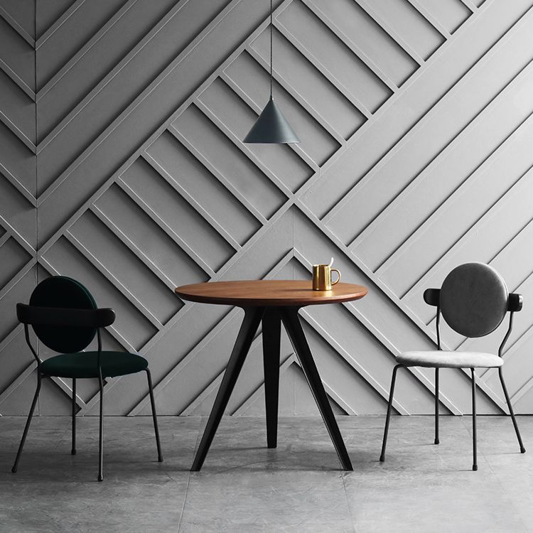 Contemporary Round Shape MDF Table Standard Kitchen Dining Table with Pedestal Base