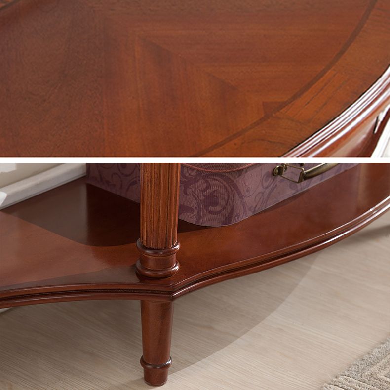 Victorian Rubber Wood End Table Freeform Console Table for Hall
