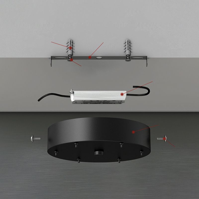 Minimalisme LED Metal Flush Light Black Flush Mount Ceiling Light for Living Room