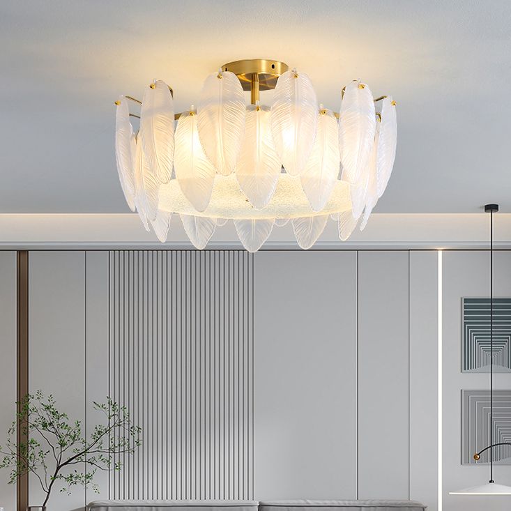 Creative Ceiling Lamp Modern Flush Mount Light Fixture with Glass Shade for Bedroom