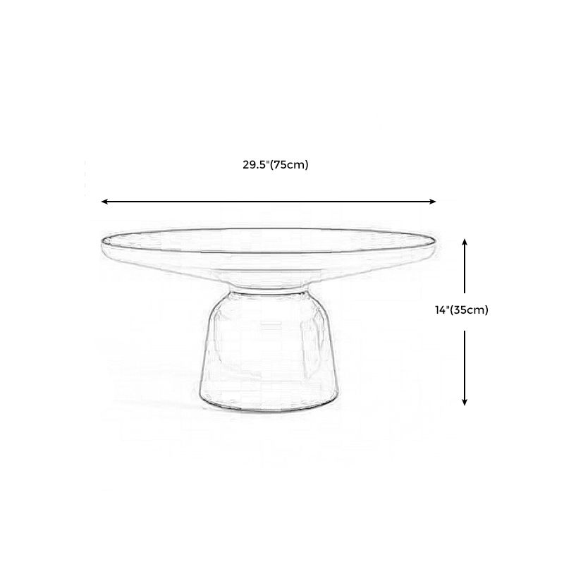 Contemporary Round Side Table Glass Pedestal Sofa End Table for Living Room