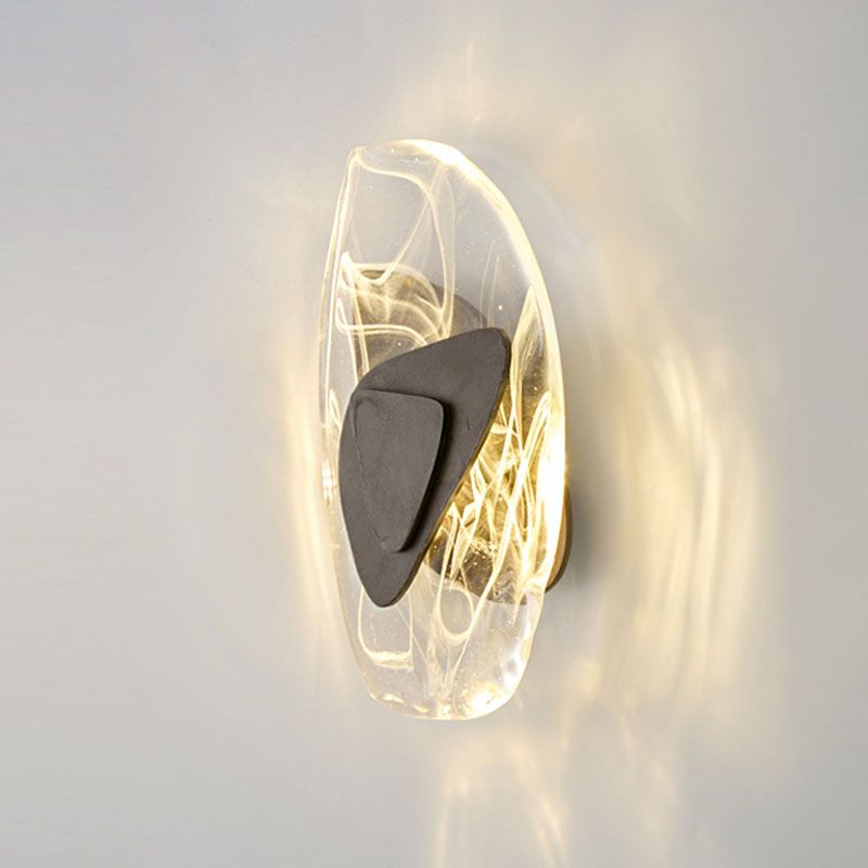 Accensione a parete ovale in stile moderno Crystal Crystal 1 Lipce Light Freepures in oro e nero
