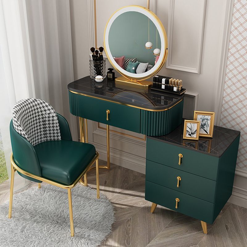 Removable Makeup Counter Lights Vanity Dressing Table with Drawer