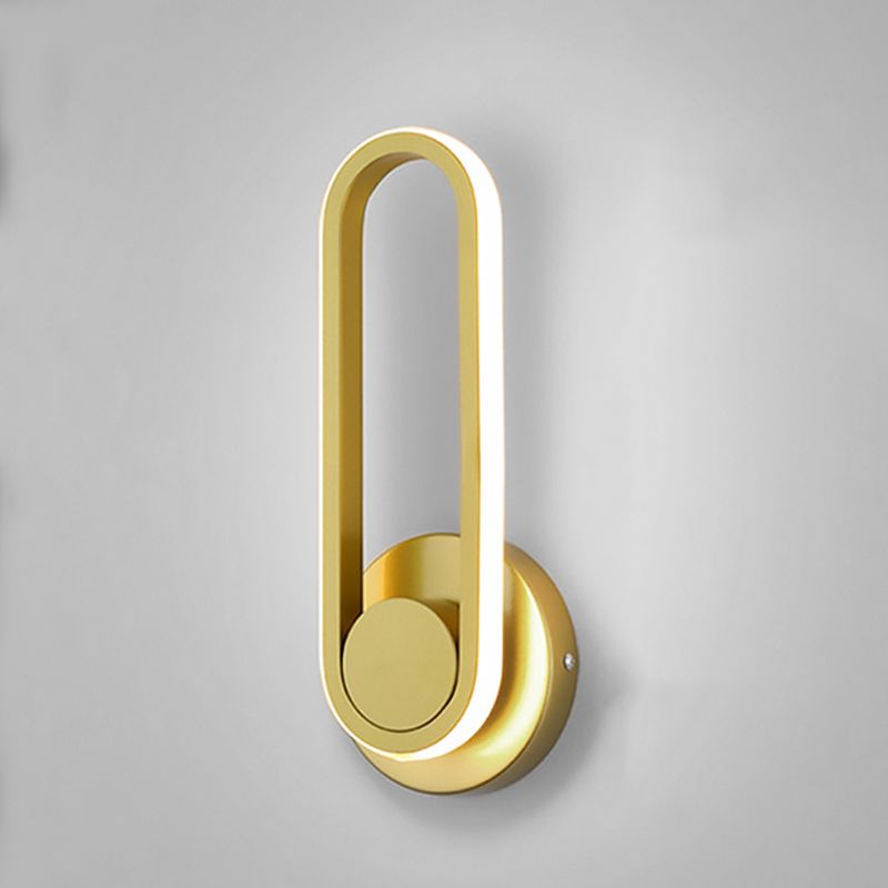 Forma ovalada de pared de metal estilo moderno 1 luz de montaje de pared ligera