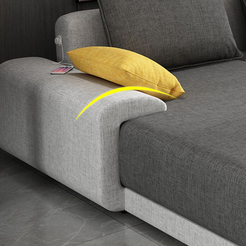 Modern Cushions Pillow Top Arm Sectional with Slipcovered for Living Room