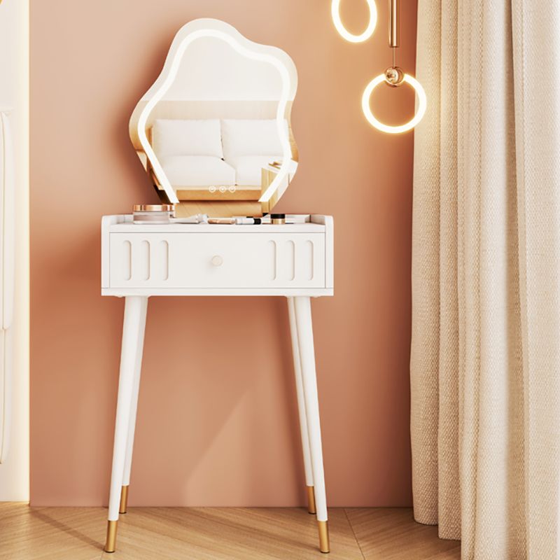 15" Wide Contemporary Make-up Vanity Wooden White Dressing Table