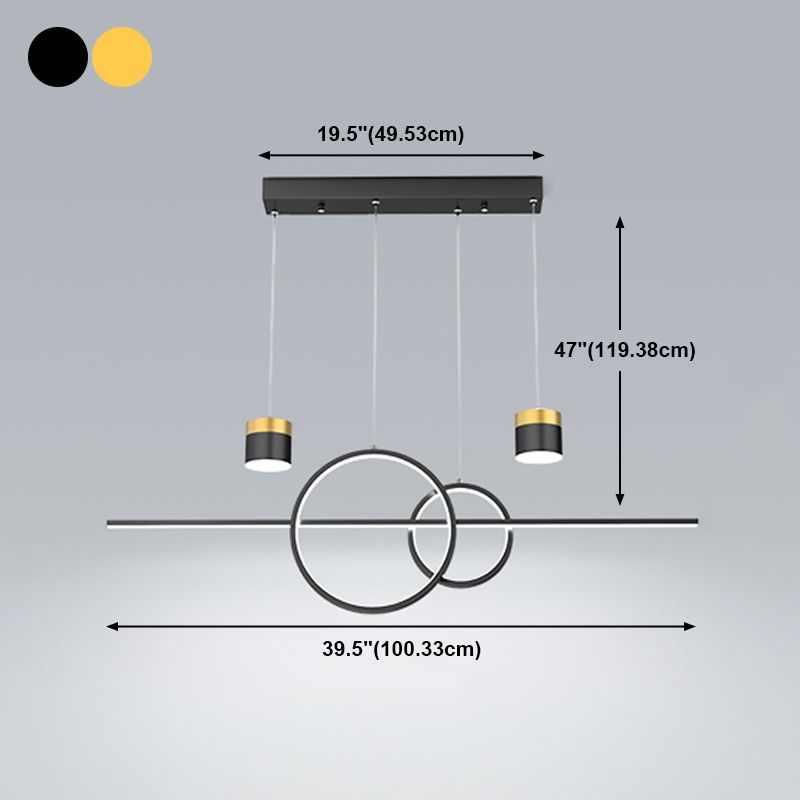 Modern Metal Island Light Geométrica 5 luces LED Island Colgante para comedor