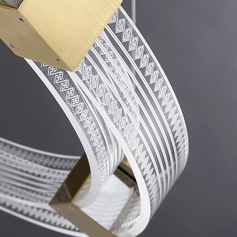 8 Luci d'oro a ciondolo isola geometrica leggera Luci dell'isola in metallo moderno in oro