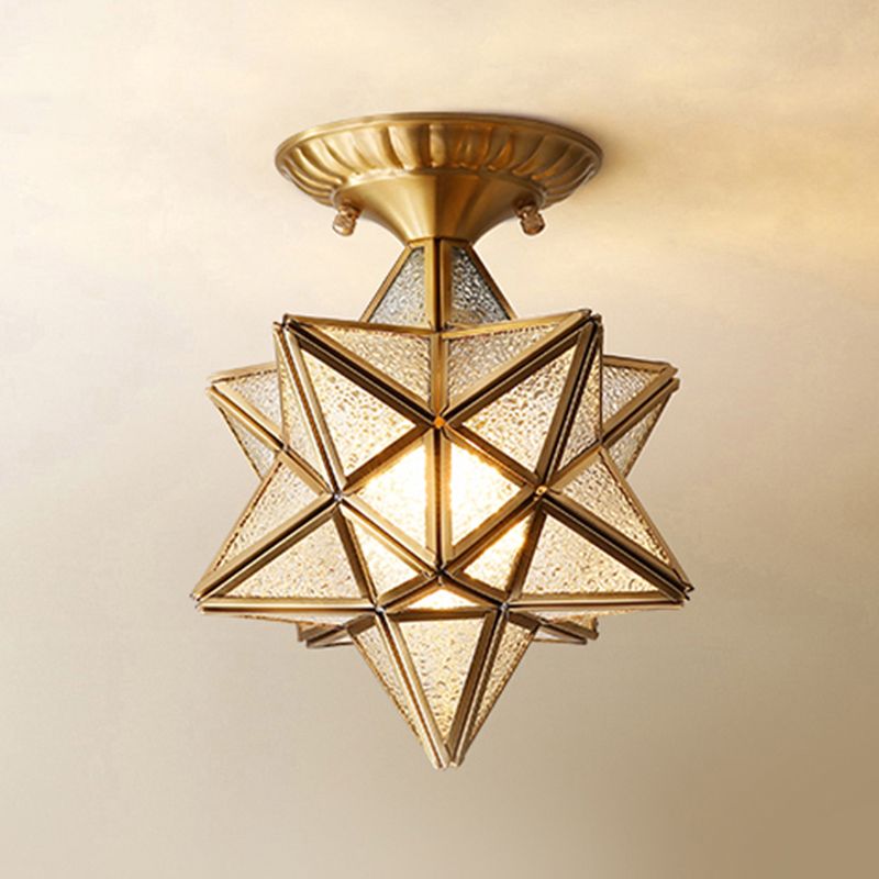 Shaded Aisle Semi Flush Mount Ceiling Light Vintage Glass Semi Flush Ceiling Light