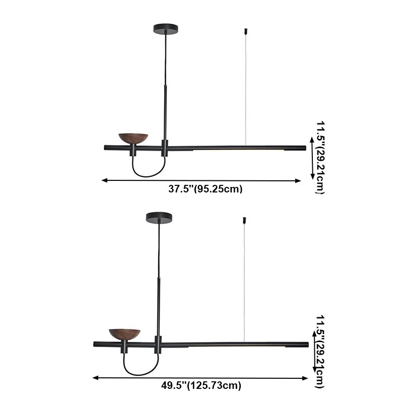 Luces colgantes lineales de estilo moderno 2 luces colgantes de la isla ligera