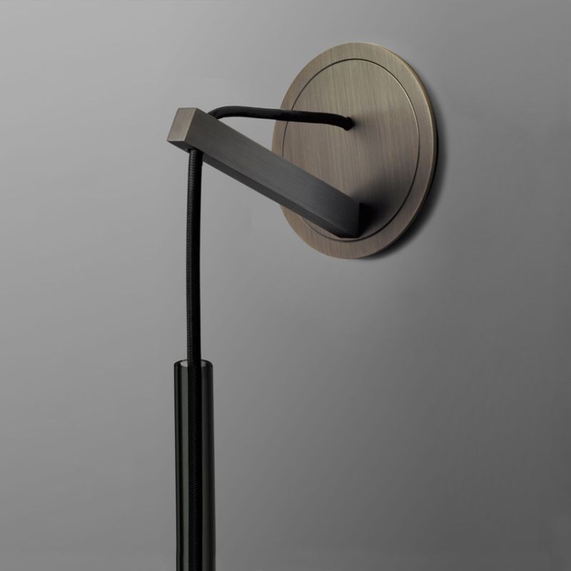 Half Cylinder Shade Crystal Wall Sconce Modern 1 Light Wall Mount Light Fixture in Black