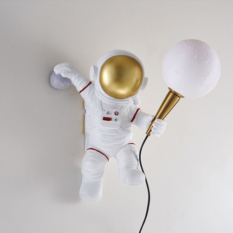 Astronaut Modelado de luces de matriz esféricas Resina creativa 1 luz sonces