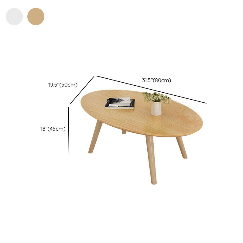 Solid Wood 3 Legs Coffee Table Set Modern Geometric Cocktail Table