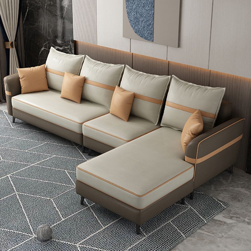 L-shape 4-seat 29.52" H Sectional Modern Flared Arm Sectional