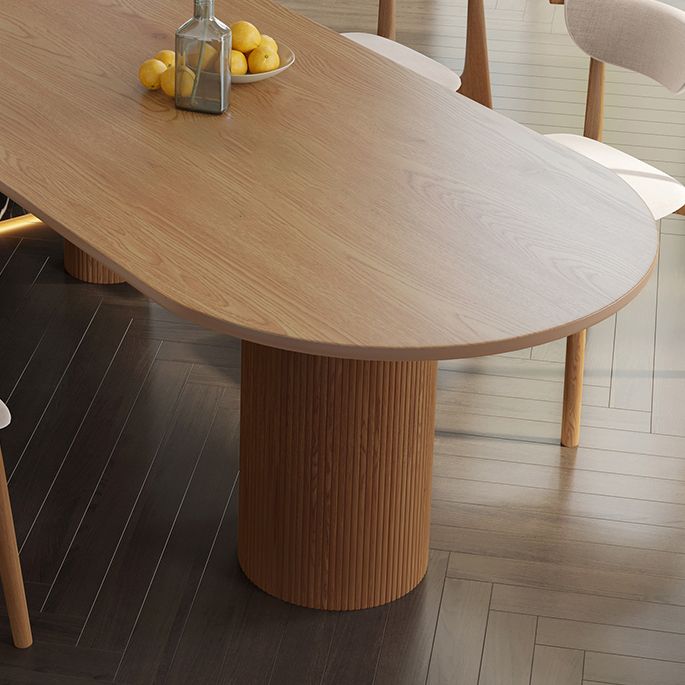 Contemporary Dining Table Solid Wood Table with 3 Legs for Dining Room