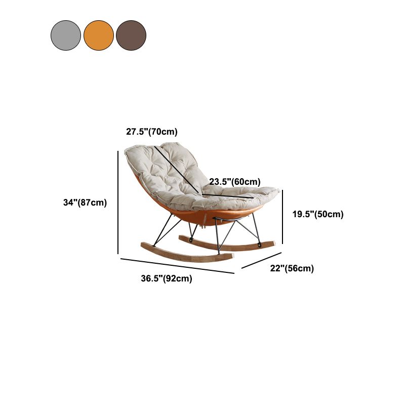 Modern Rocker Chair Metal Frame Spindle Rocker Chair with Padded Seat