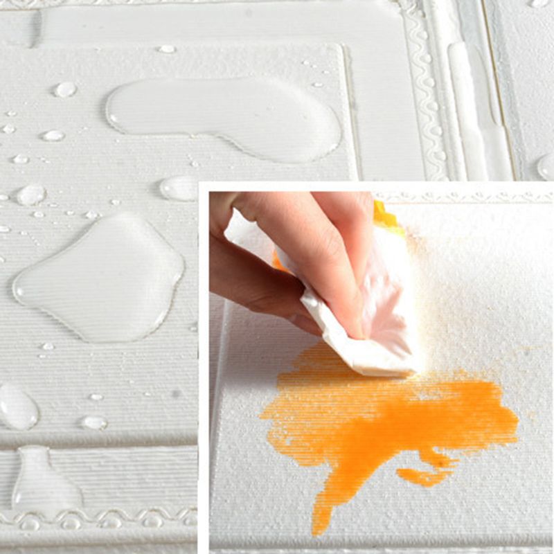 Contemporary Wall Plank 3D Brick Bathroom Wall Panels Set of 2