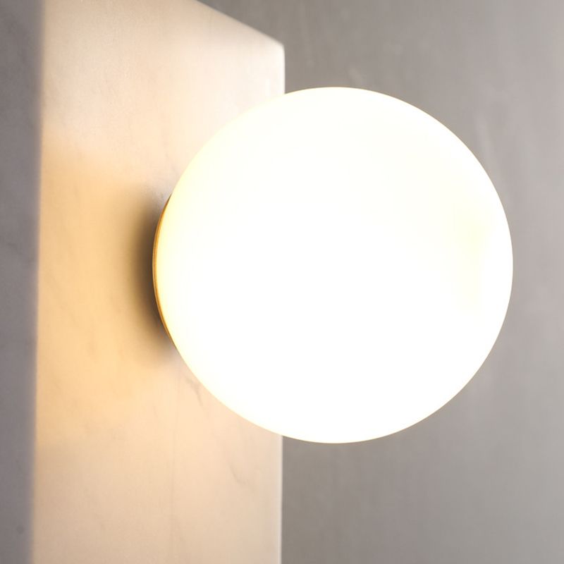 Modern Marble Wall Light Geometric Shape Wall Sconce with Glass for Living Room