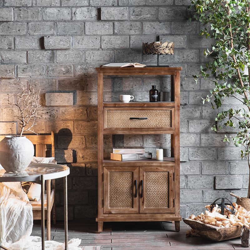 Industrial Wood Drawers Included Cabinet Distressed Brown Accent Cabinet