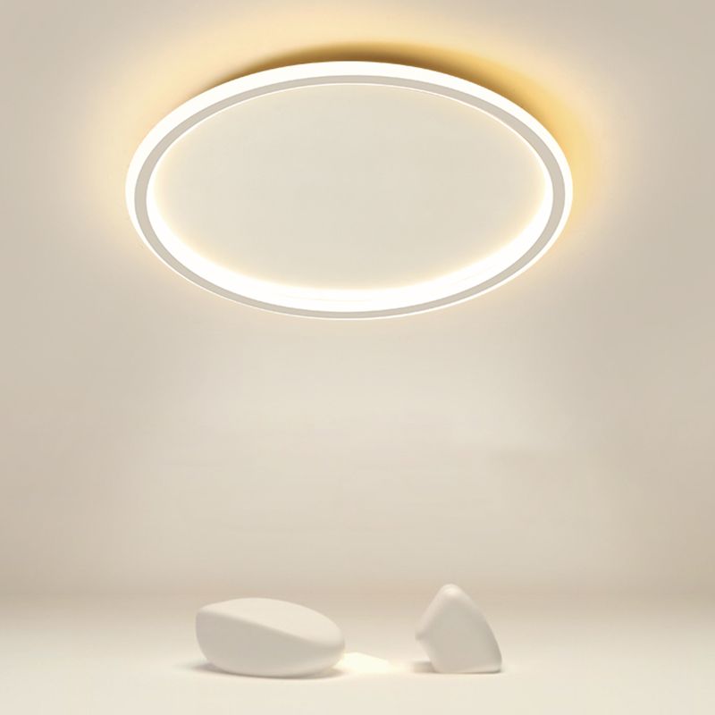 Lacquered Aluminium LED Flush Mount in Modern Simplicity Acrylic Circular Ceiling Light for Bedroom