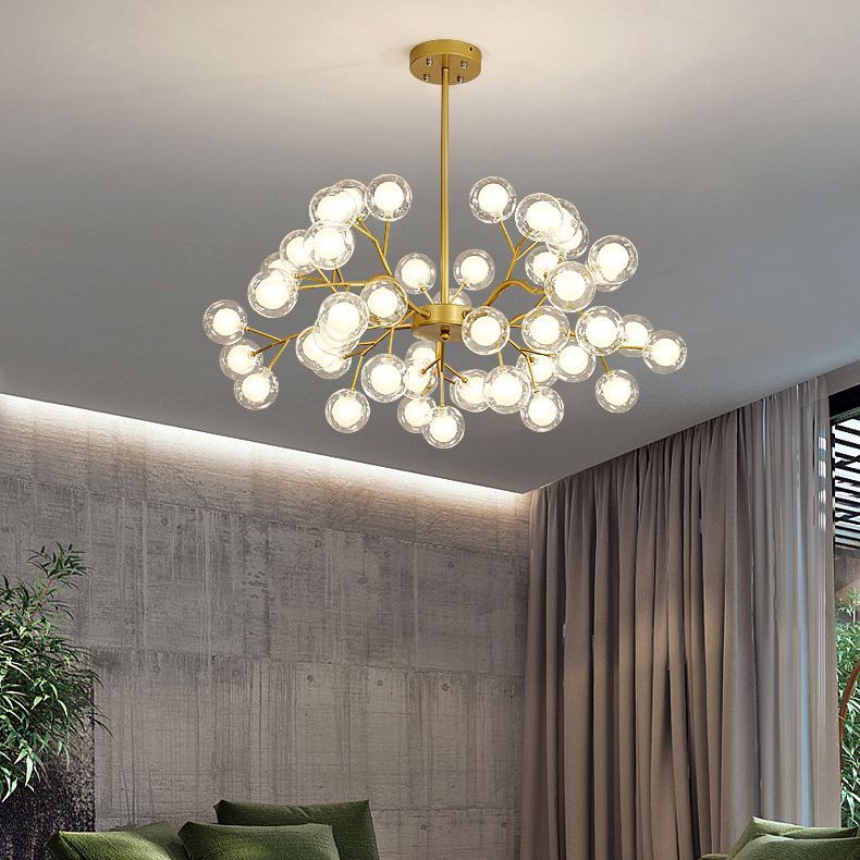 Metal Branch Shape Chandelier Nordic Style Fireflies Chandelier Lamp for Living Room