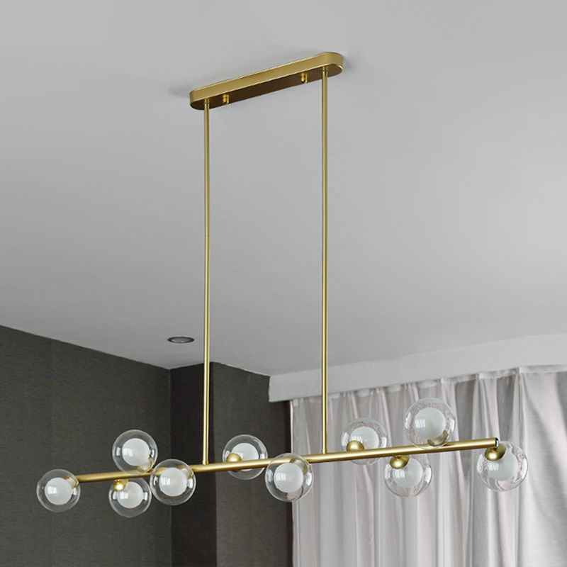 Nordic Modern Island Lighting Glass Chandelier Light Fixture for Dining Room