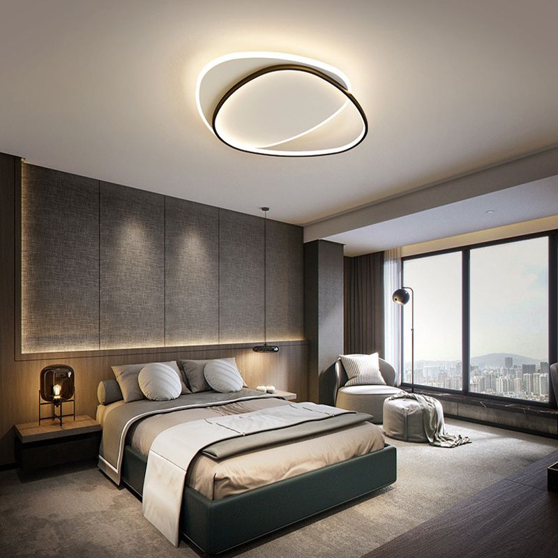 Metal Geometric Flush Mount Fixture Modern 2 Lights Flush Light Fixtures