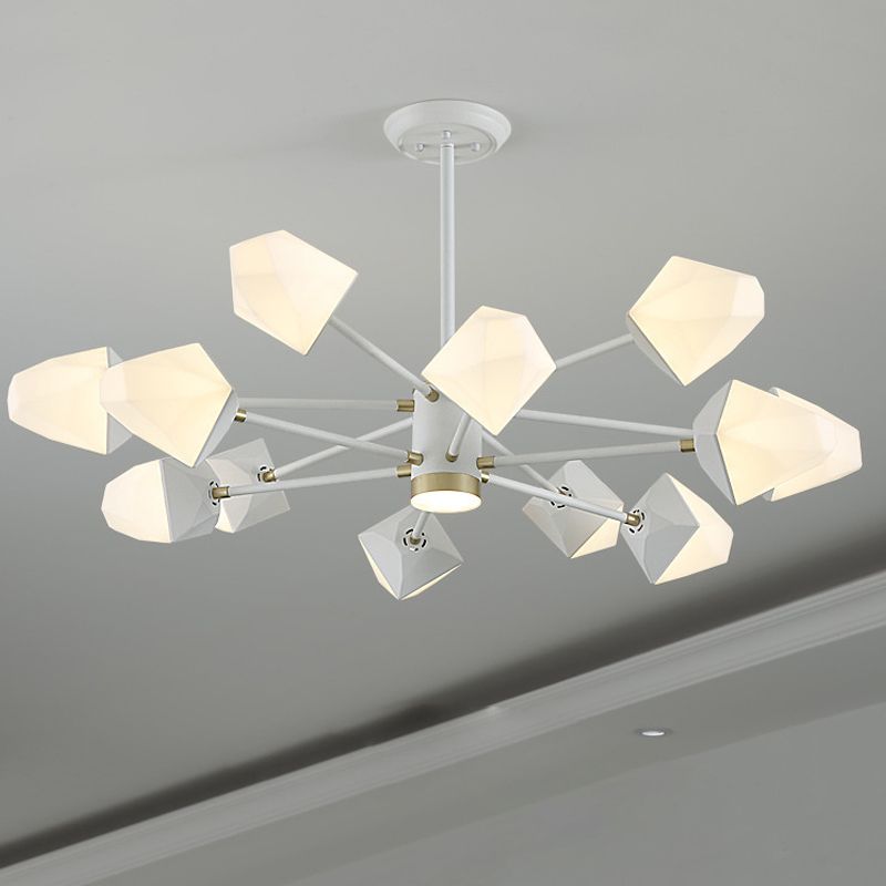 Acrylic Gemstone Shaped Suspension Light Simplicity LED Chandelier Pendant Light for Dining Room