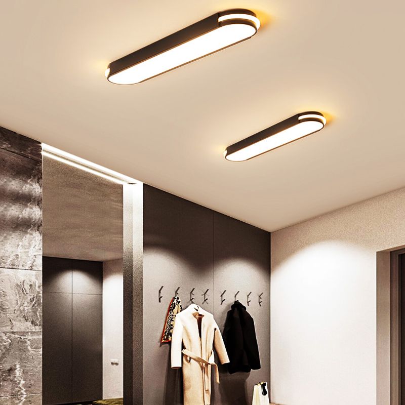Metal Oval Flush Mount Light Fixture Minimalist Style LED Flush Ceiling Light Fixture