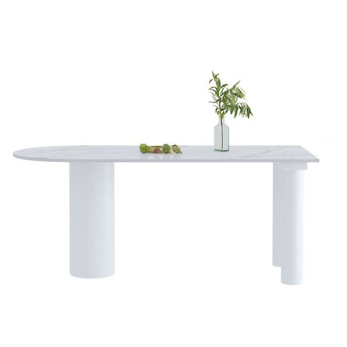 Freeform Sintered Stone White Table Simplicity 3 Legs Table for Home