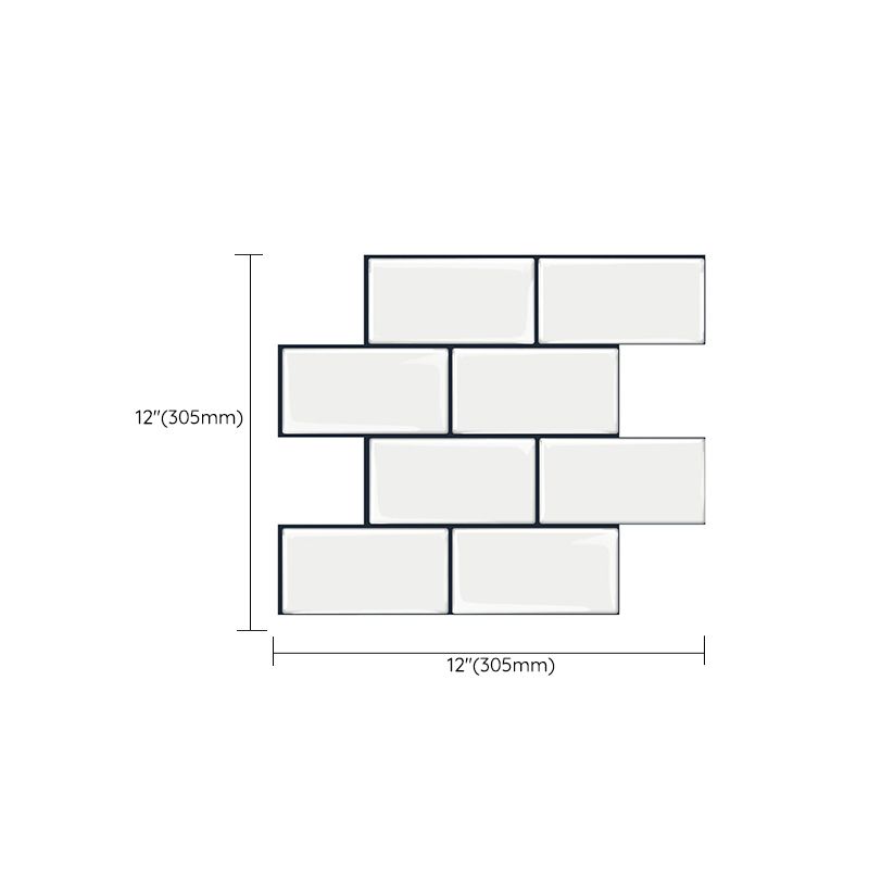 Matte Square Peel & Stick Tile Stone Composite Subway Tile for Kitchen Backsplash