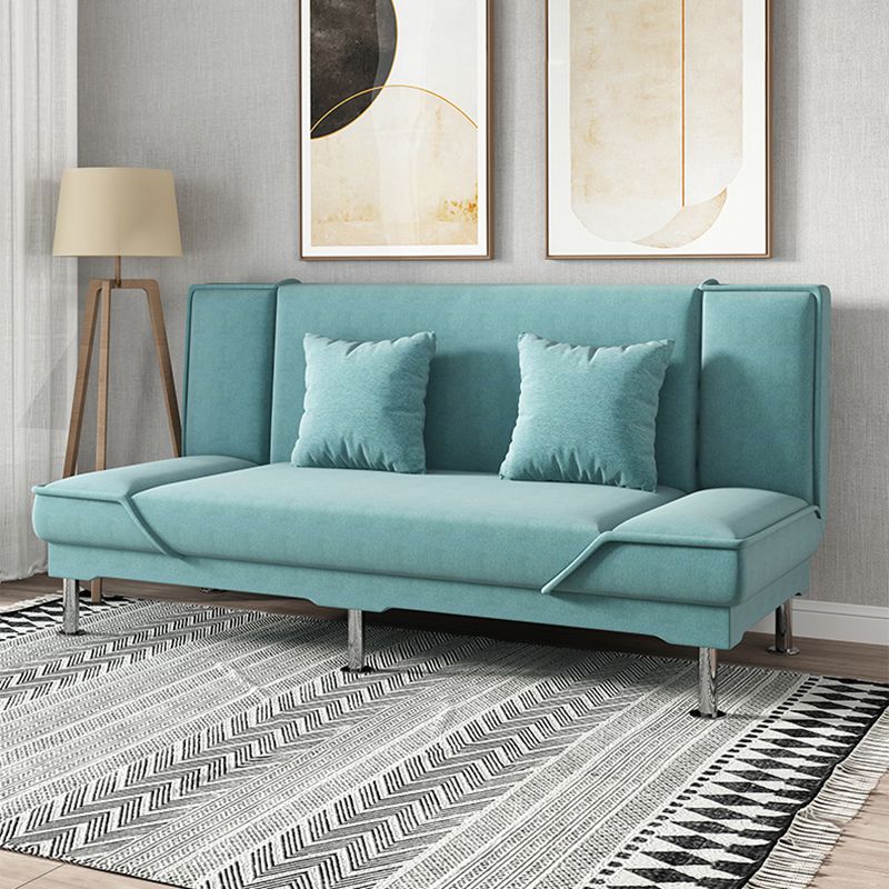 Armless Settee with Cotton Blend 19.68" W Convertible Sleeper Sofa for Living Room
