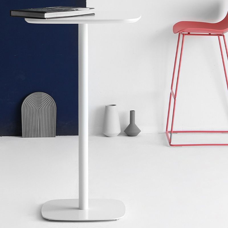 Square Bar Table in Metal and Wood Glam Bar Table with Pedestal Base