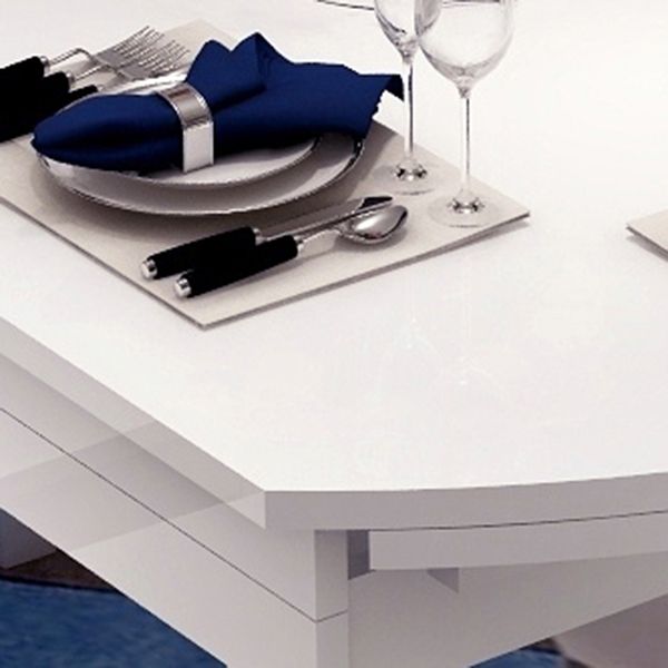 Modern Extendable Round Glass Top Dining Table with Solid Wood Legs