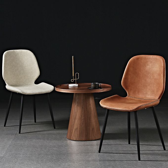 Metal industrial que cena la silla lateral sin brazos del Wingback del comedor de la silla lateral