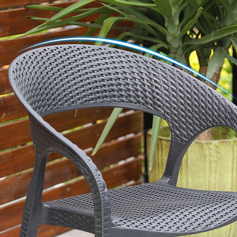 Contemporary Plastic Outdoors Dining Chairs Stacking Patio Dining Chair
