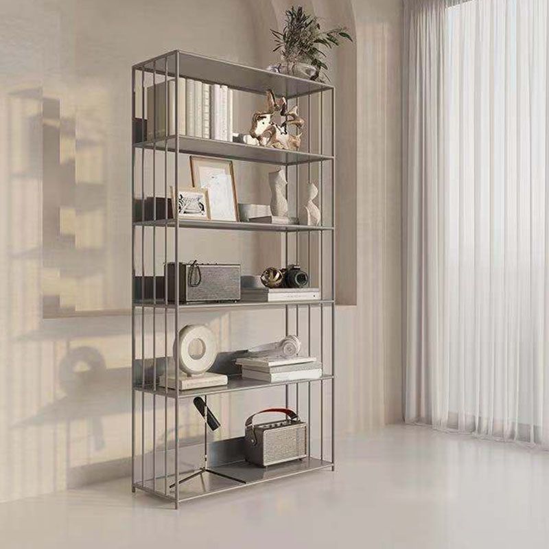 Modern Metal Bookshelf Standard Vertical Open Shelf Bookcase