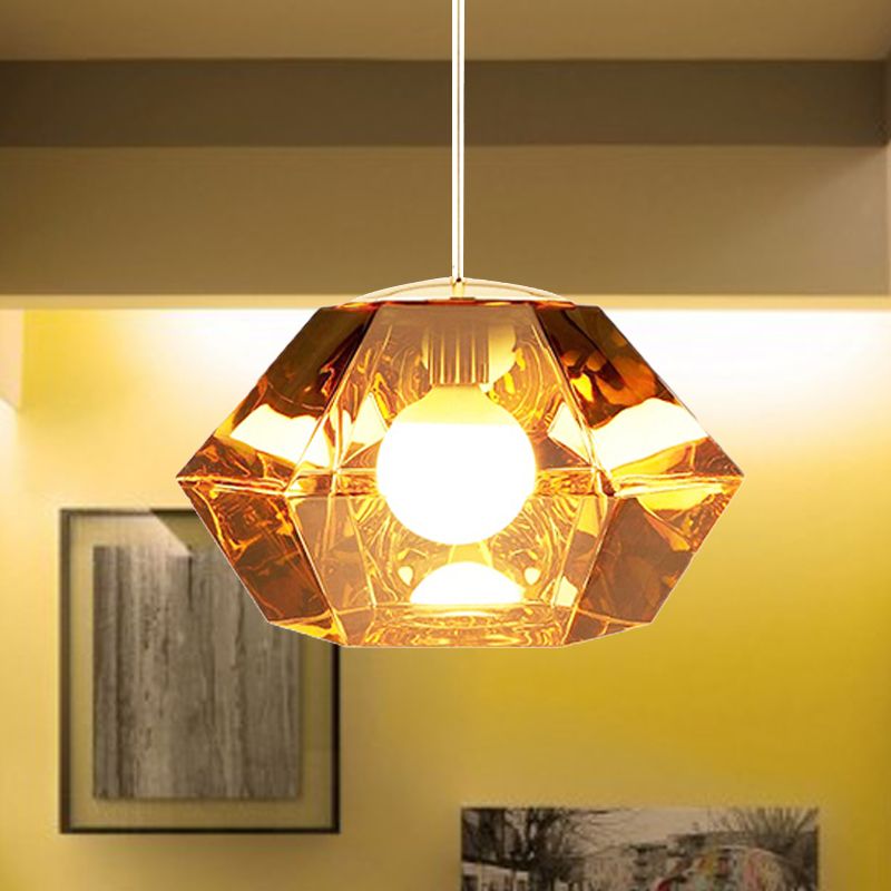 Diamond Anhänger Beleuchtung postmodernes Glas 1 Licht klar/bernsteinfarben