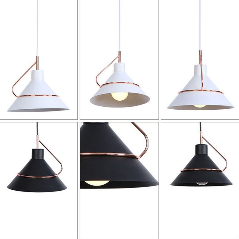 Metal Cone Mini 1-Light Pendant Lamp 9.8" Wide Industrial Style Lighting Fixture for Corridor Aisle