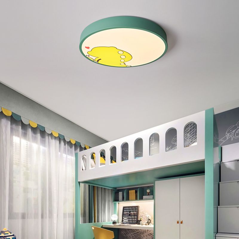 Plafonnier de forme ronde moderne macaron fer 1 lumière encastré pour étude