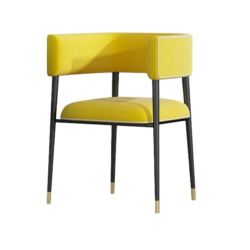 Industrial Upholstered Velvet Arm Chair Open Back Dining Chair for Home