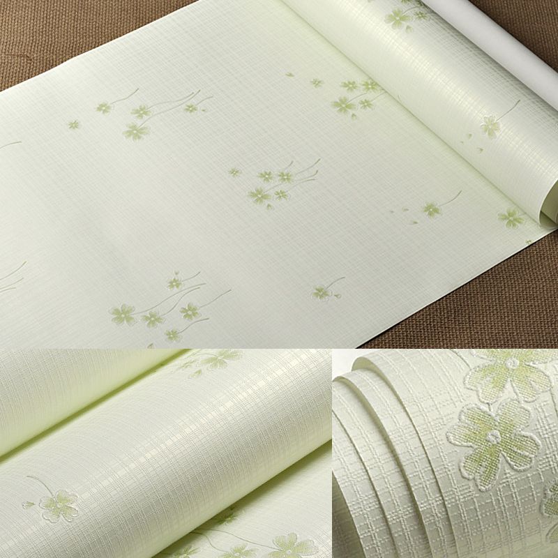 Country Girl's Wallpaper Roll Wildflower Pastel Color Wall Covering for Decoration